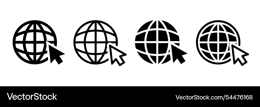 Set of web icons or click to go the website Set of web icons or click to go the website vector image