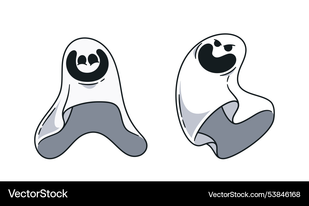 Two cartoon ghosts Royalty Free Vector Image - VectorStock