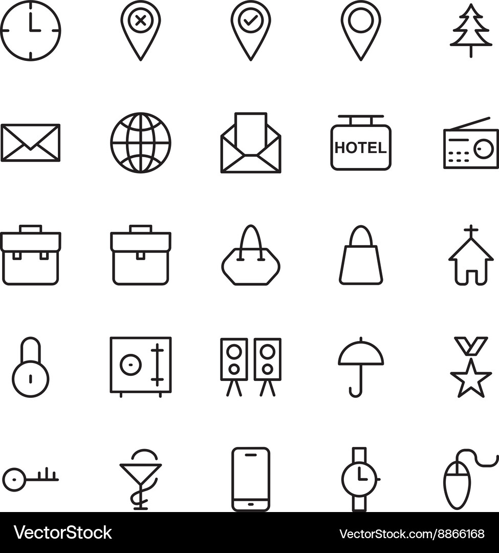 Web and user interface outline icons 1 Vector Image
