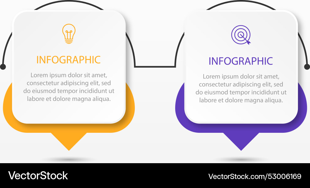 2 step process infographic template element Vector Image