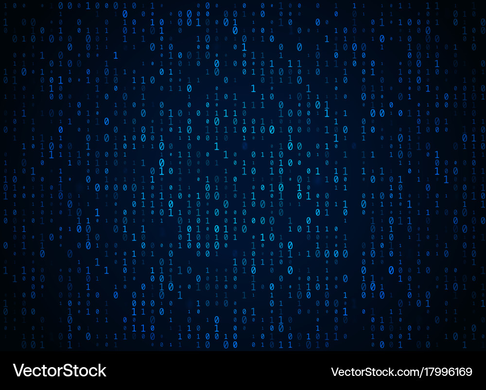 Binary Code Dark Blue Background vector image