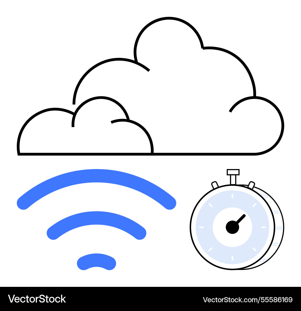 Cloud computing with fast connectivity represented Cloud computing with fast connectivity represented vector image