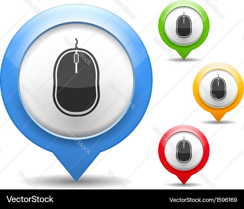 Colorful Mouse Icons vector image