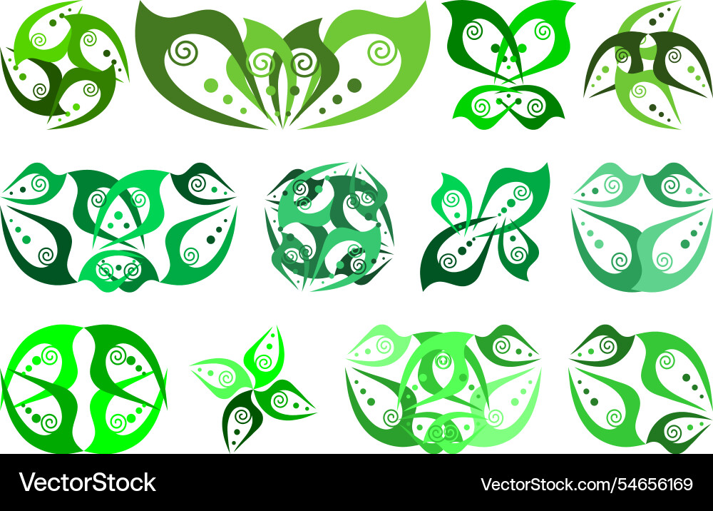 Figures from symmetrical geometric elements Vector Image
