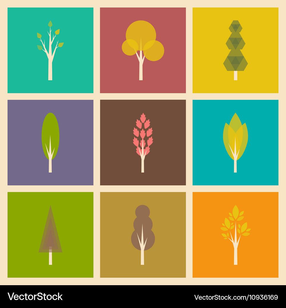 Flat with shadow concept and mobile application Vector Image