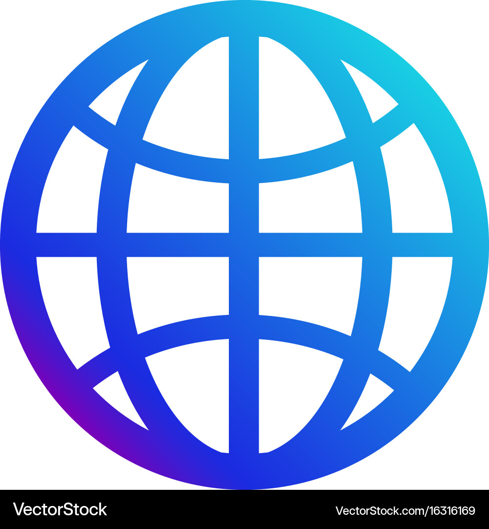 Icon internet symbol of the website globe sign vector image