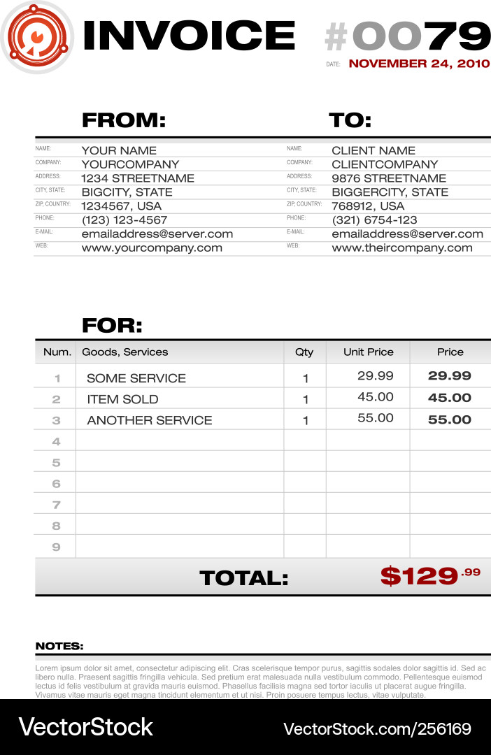 Invoice Document vector image