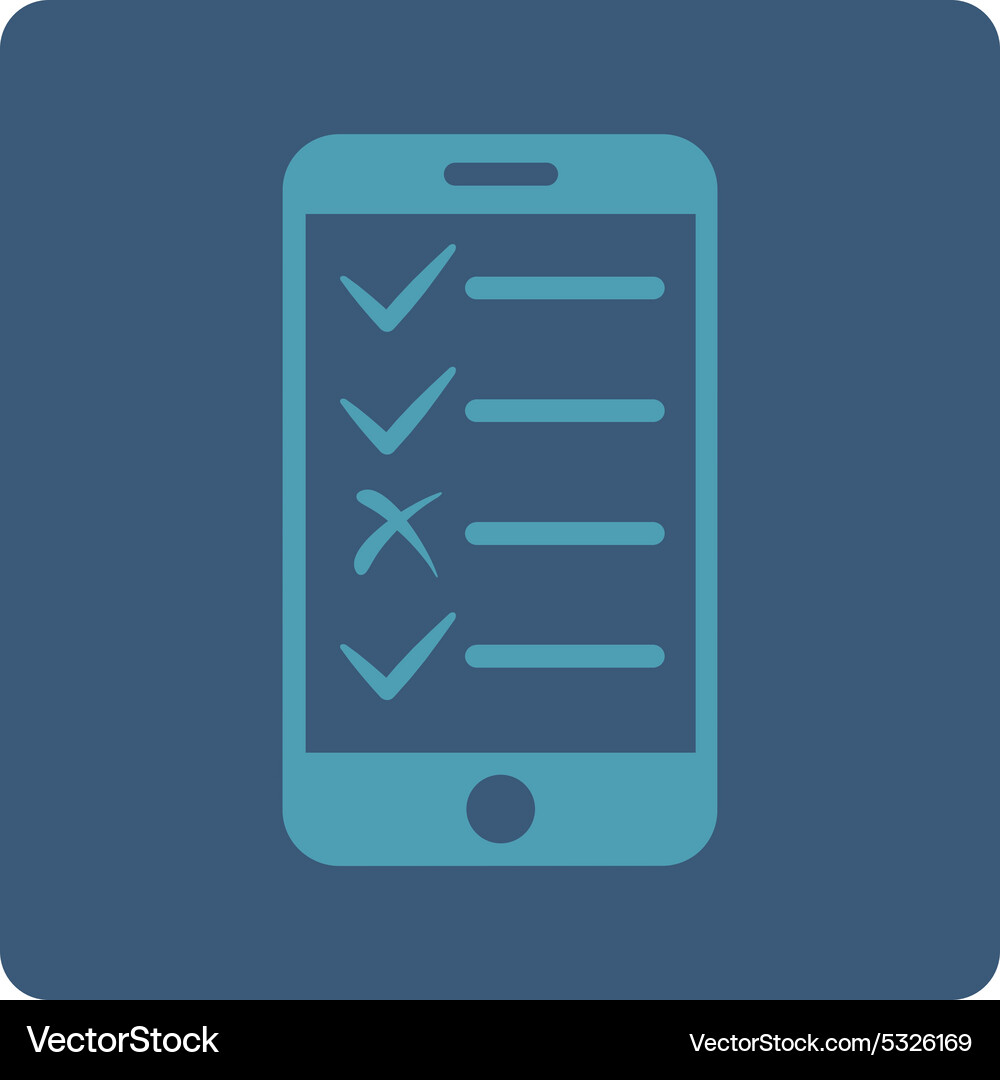 Mobile tasks icon from commerce buttons overcolor Vector Image
