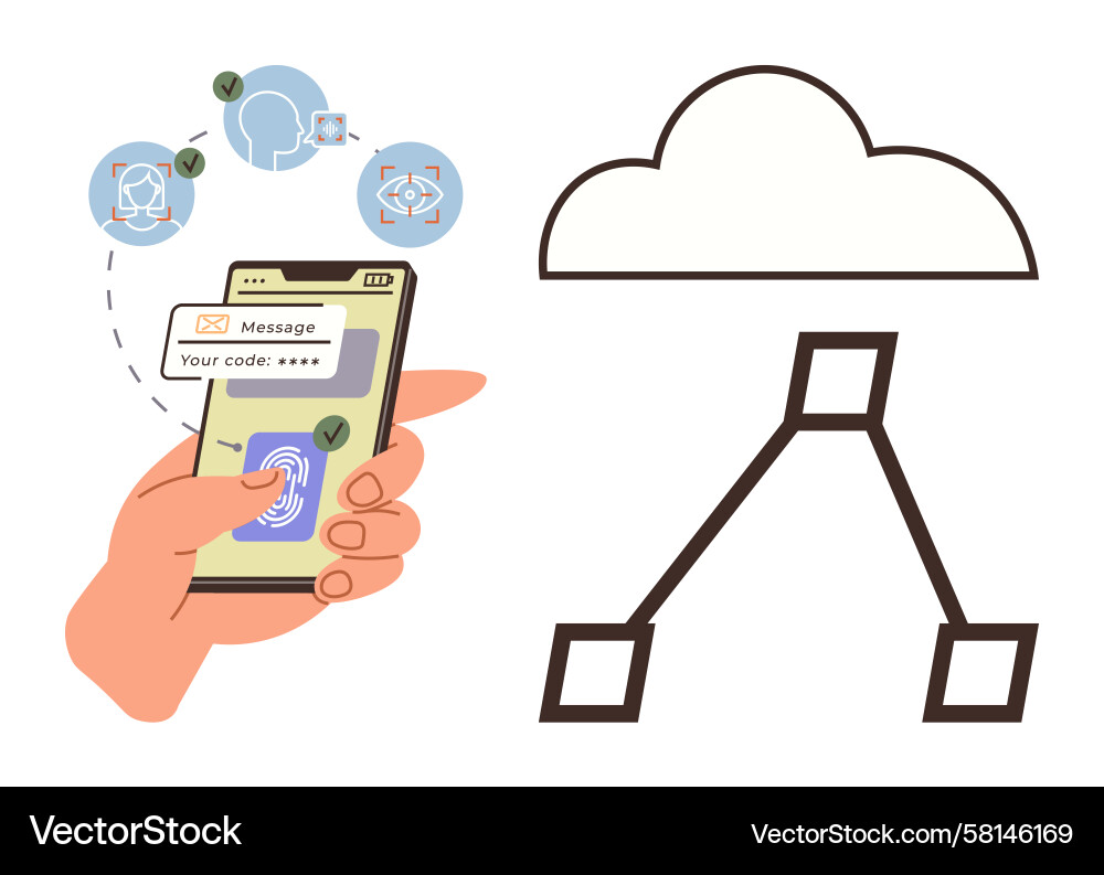 Secure Smartphone Authentication Vector Image