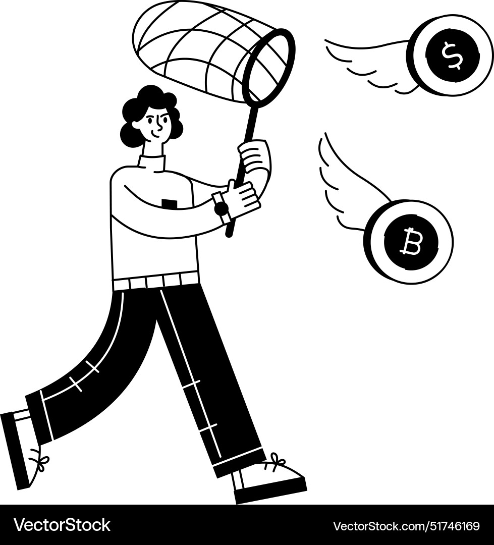 Well-designed line mini of chasing mo Royalty Free Vector