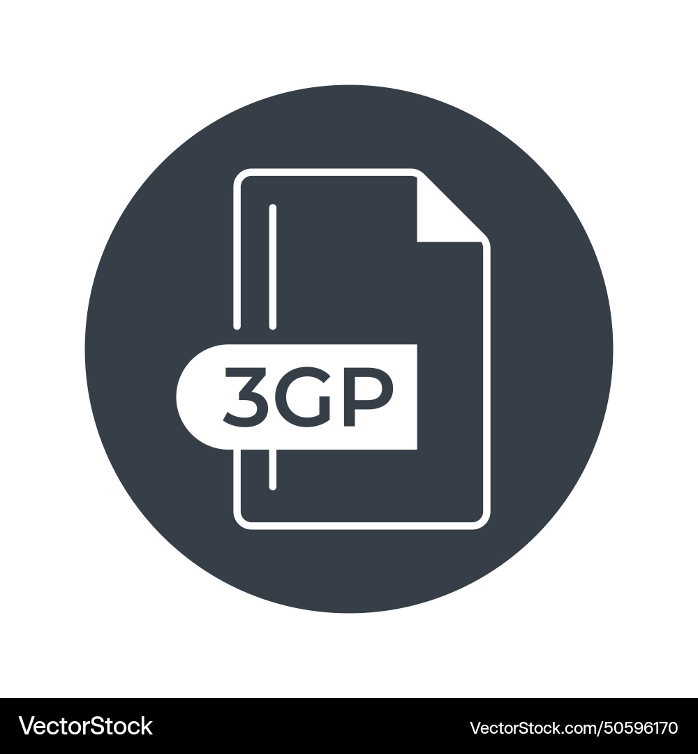 3gp file format icon extension line Vector Image