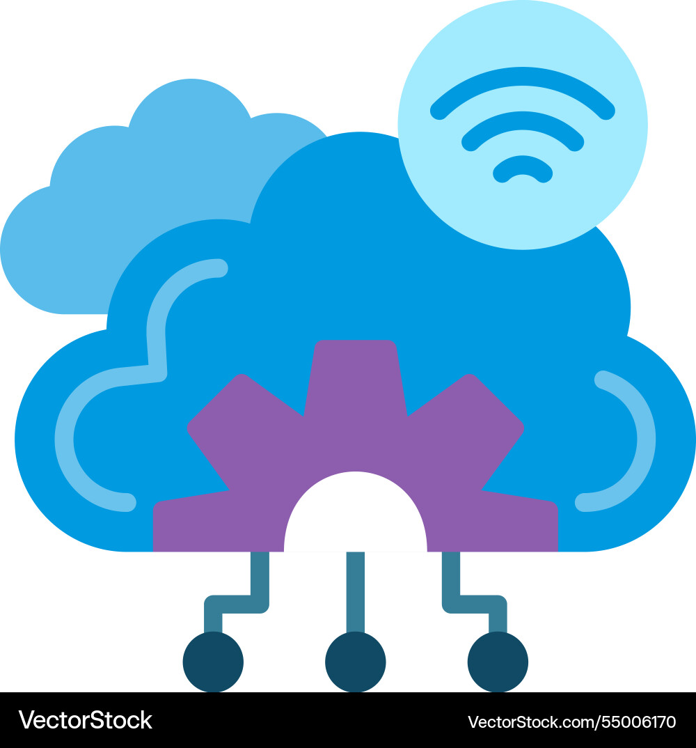 Cloud computing flat icon design Vector Image