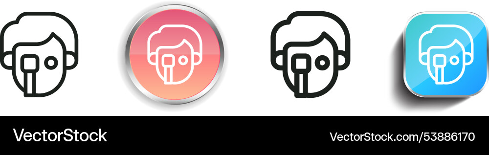 Eye test icon thin linear regular and button vector image