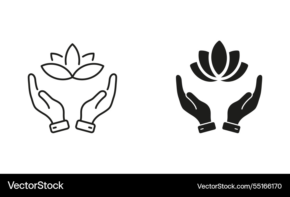 Lotus und Hände Meditation Piktogramm Mensch Lotus und Hände Meditation Piktogramm Mensch vektorbild
