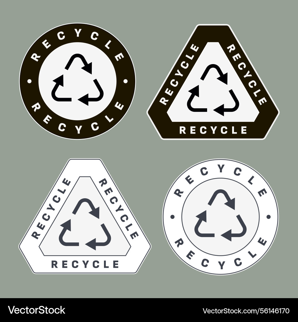 Recycling Symbol Verpackung Zeichen und Etikett Recycling Symbol Verpackung Zeichen und Etikett vektorbild