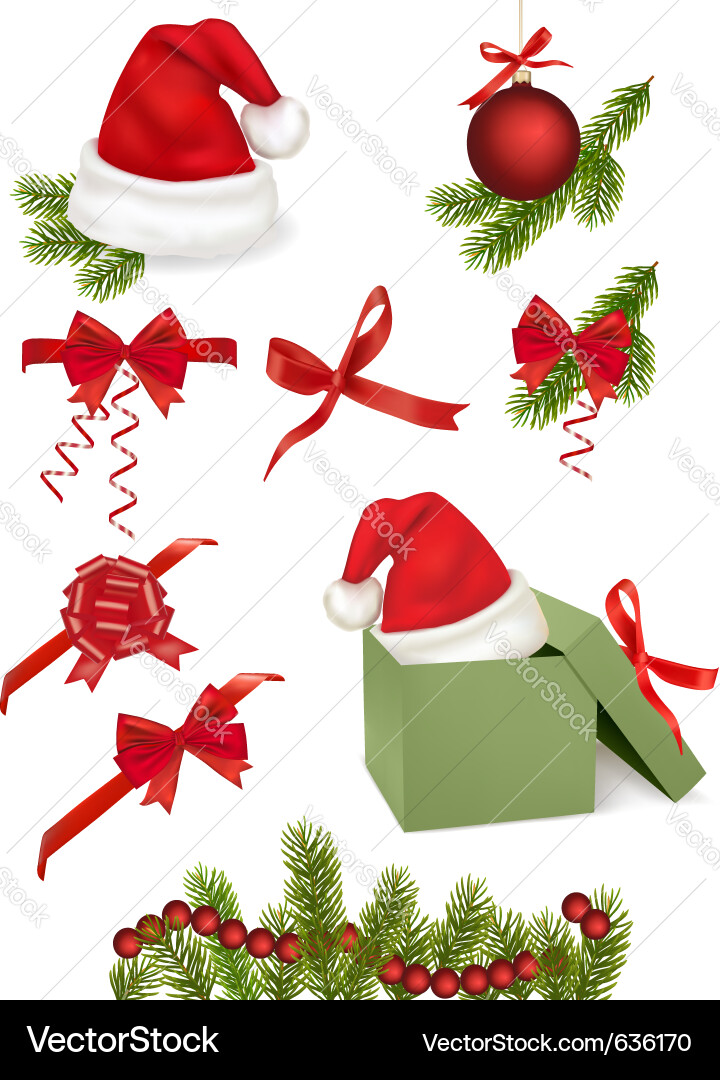 Set of christmas objects Vector Image