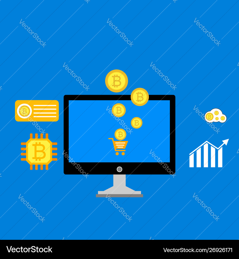 Blockchain scheme mining crypto currency server Blockchain scheme mining crypto currency server Vector Image