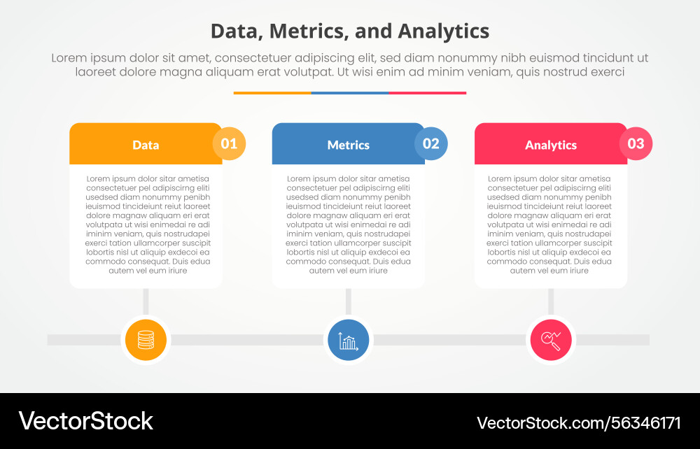 Data metrics and analytics infographic concept Vector Image