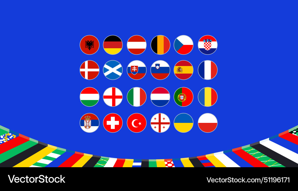 European football 2024 emblem design abstract Vector Image