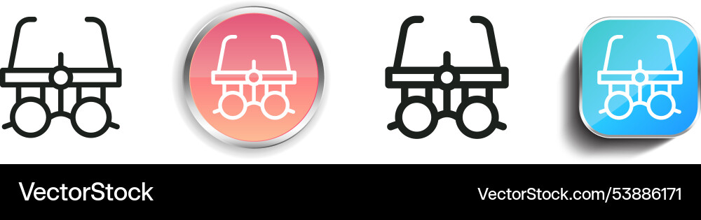 Eye icon thin linear regular and button style Eye icon thin linear regular and button style vector image