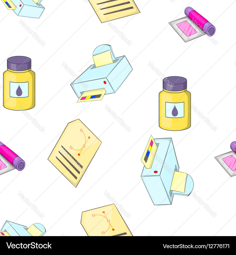 Print pattern cartoon style vector image