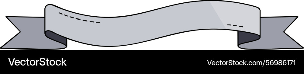 Ribbon banner with gray color and simple design Vector Image