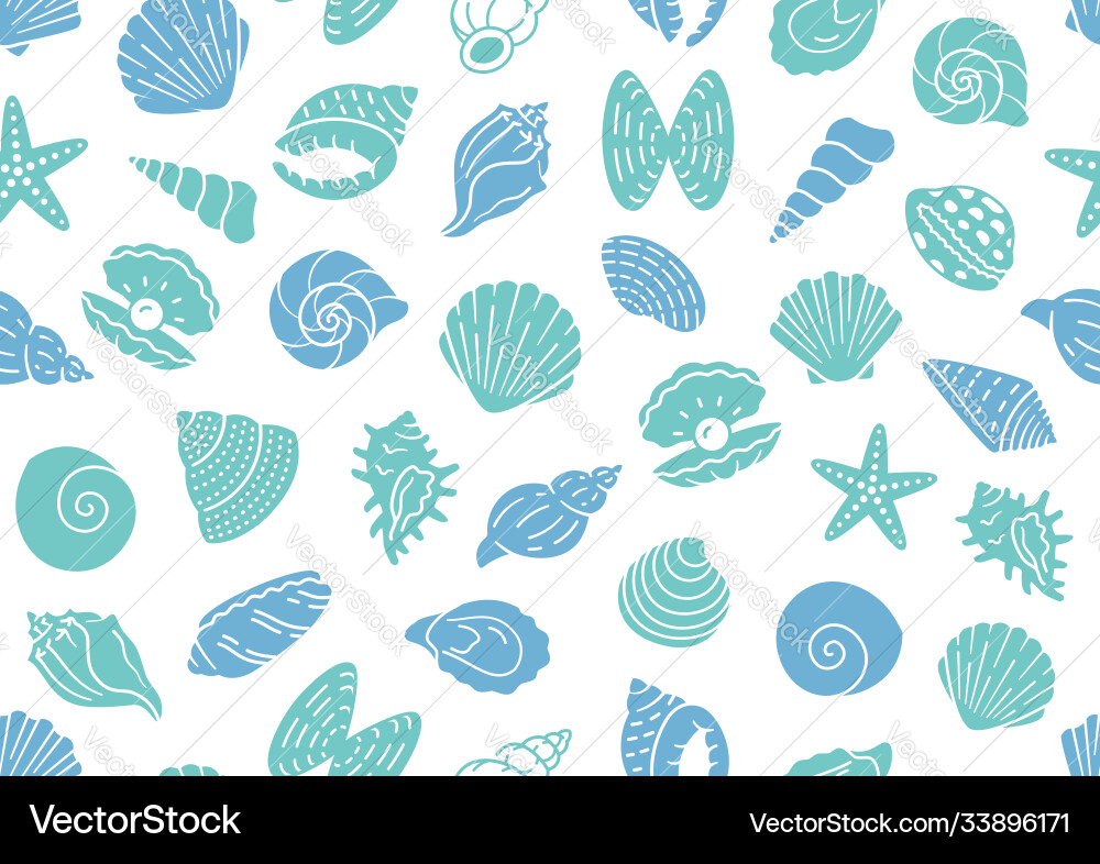 Seashell Seamless Pattern vector image
