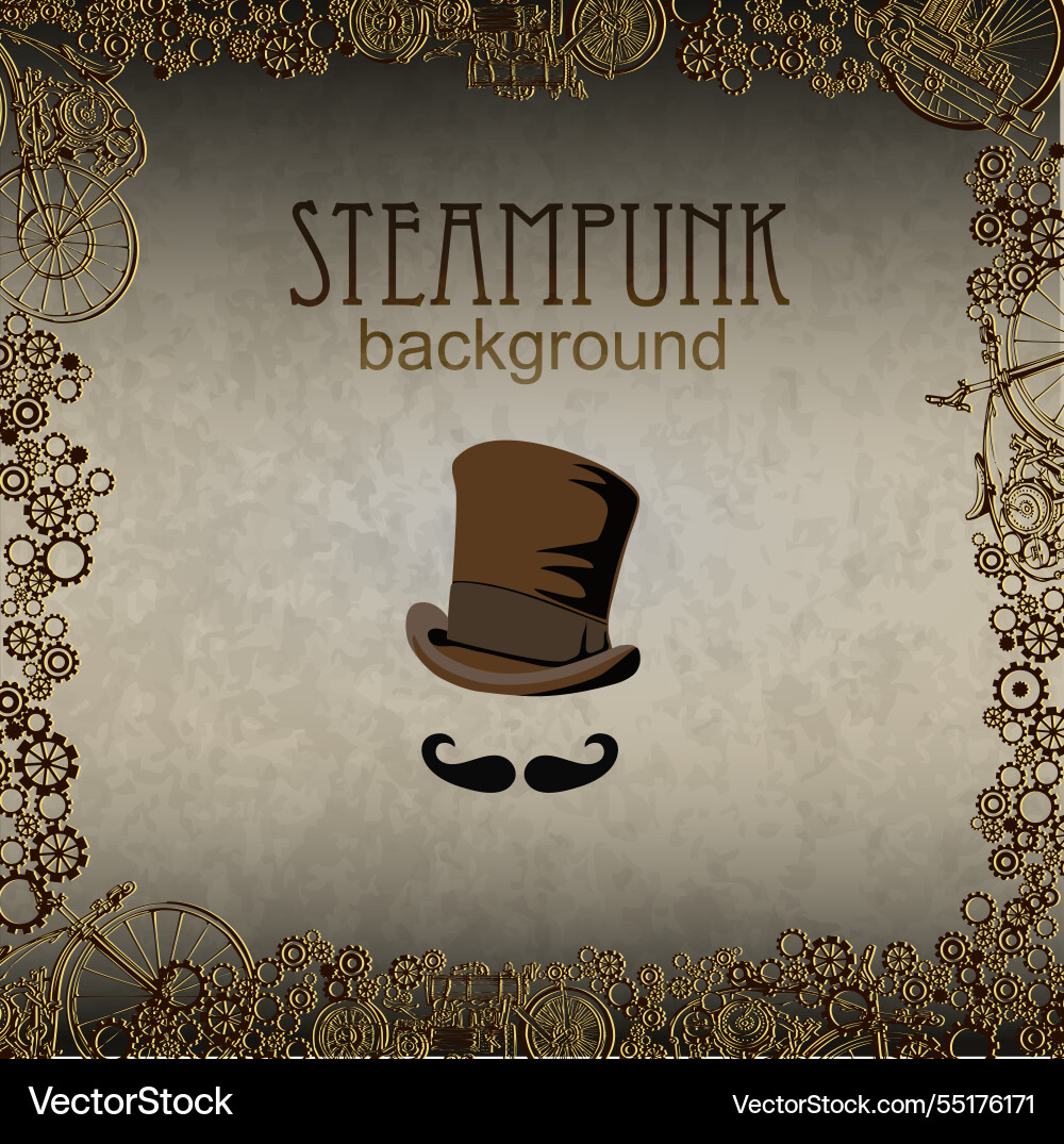 Steampunk print with invisible man edwardian Vector Image