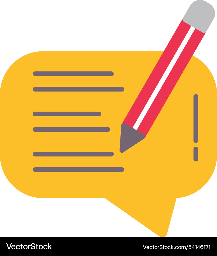 Write message flat icon design Vector Image