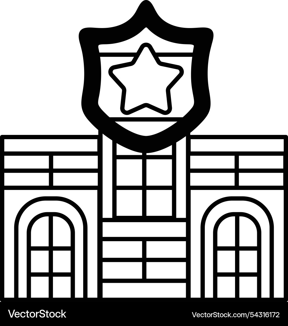 A building with black and white roof star A building with black and white roof star vector image