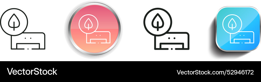 Clean air icon thin linear regular and button vector image
