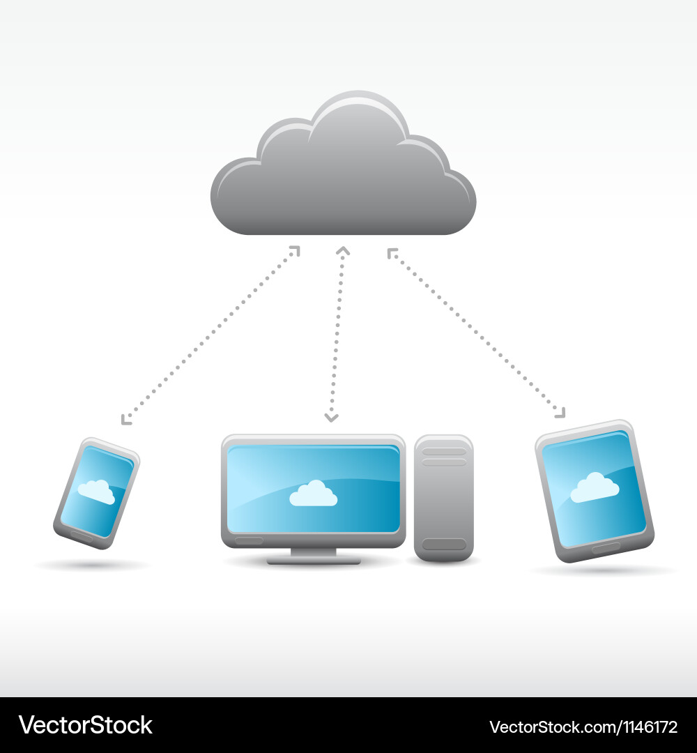 Cloud Computing Icons Vector Image