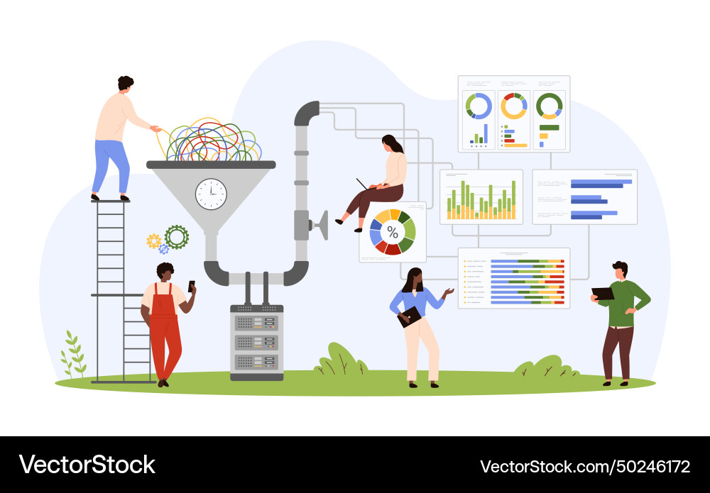 Data Analysis & Classification vector image