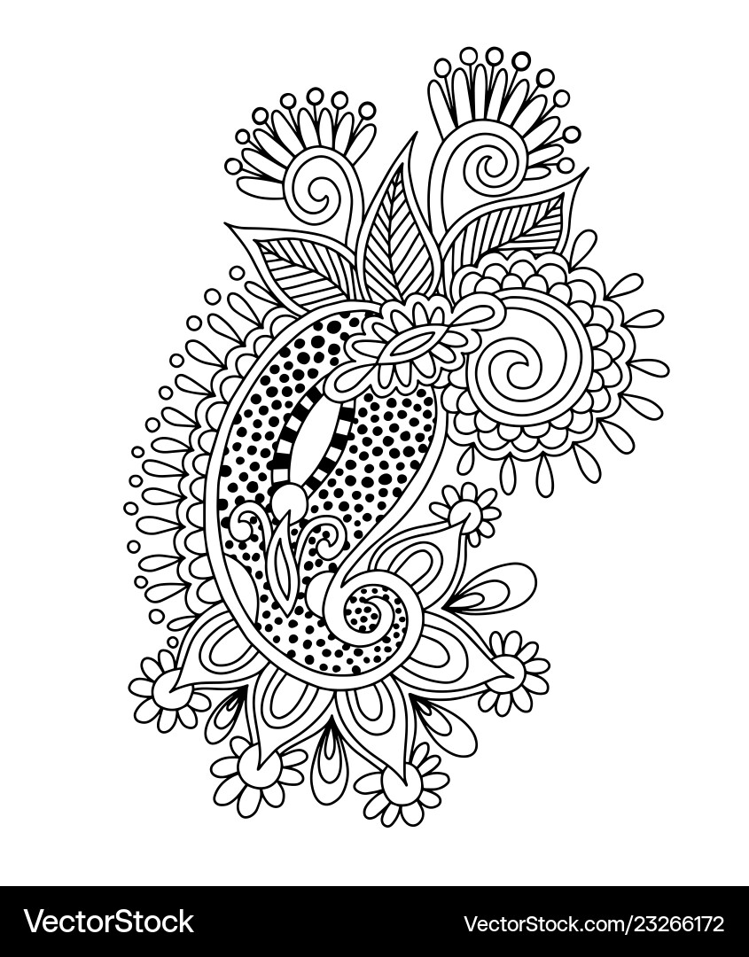 Henna paisley Blume Design Handzeichnung Henna paisley Blume Design Handzeichnung vektorbild