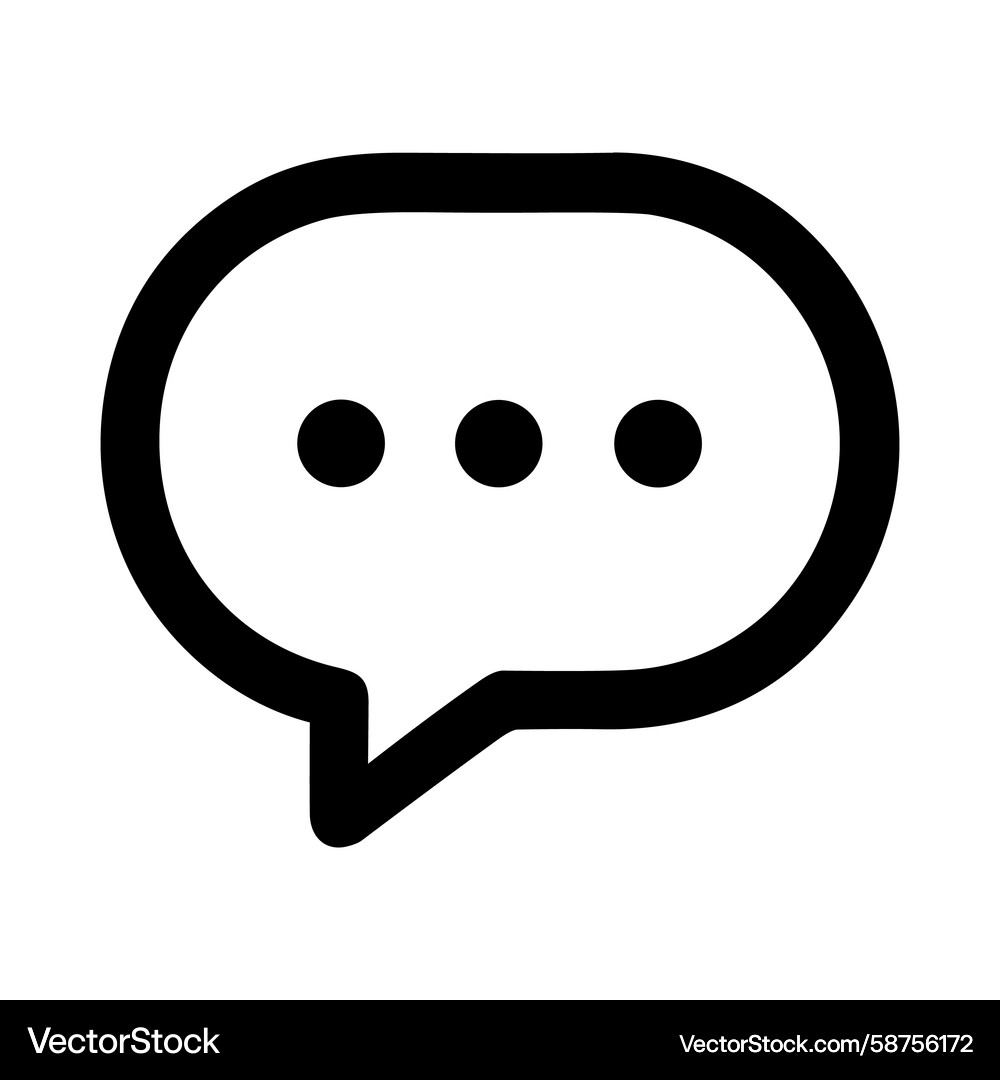 Line Chat Bubble with Dots Icon Vector Image