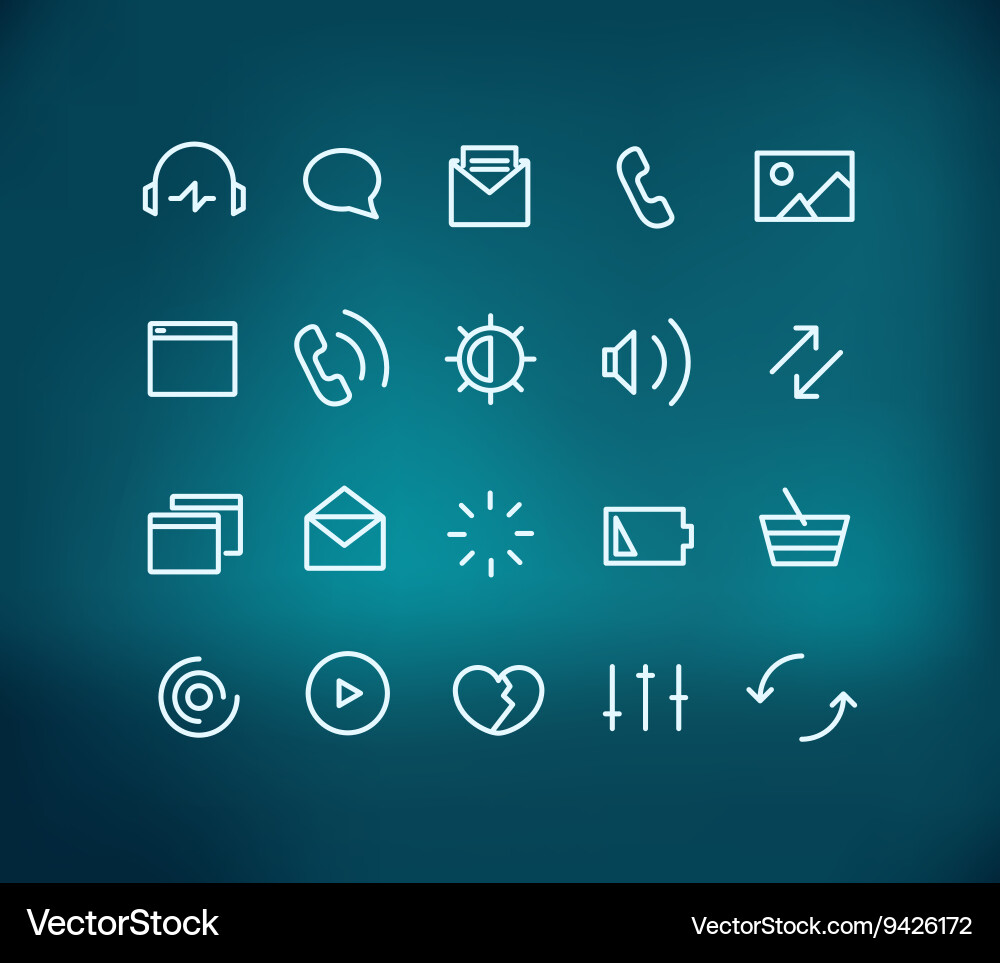 Modern web and mobile application pictograms vector image