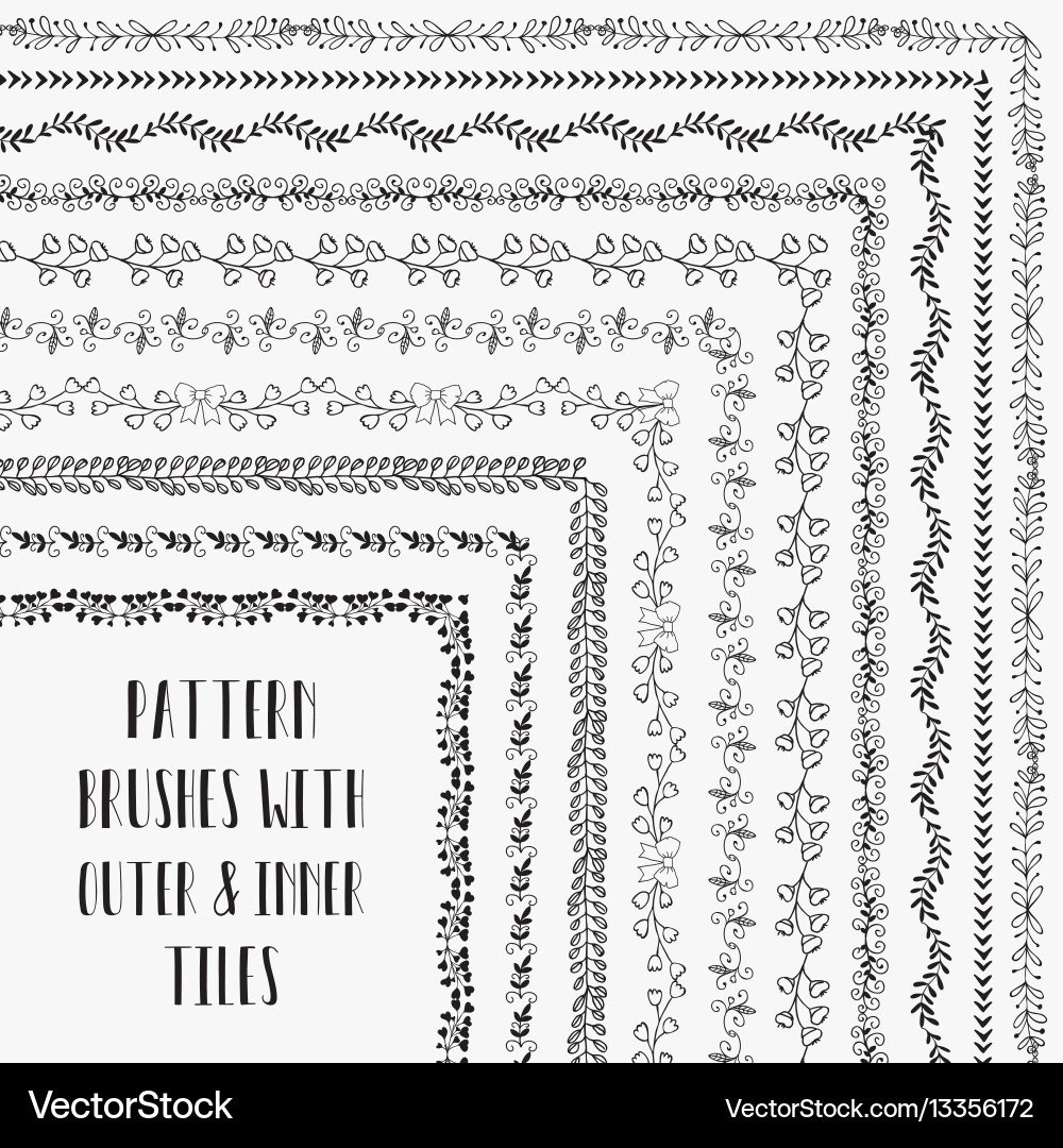 Pattern brushes with outer and inner tiles vector image