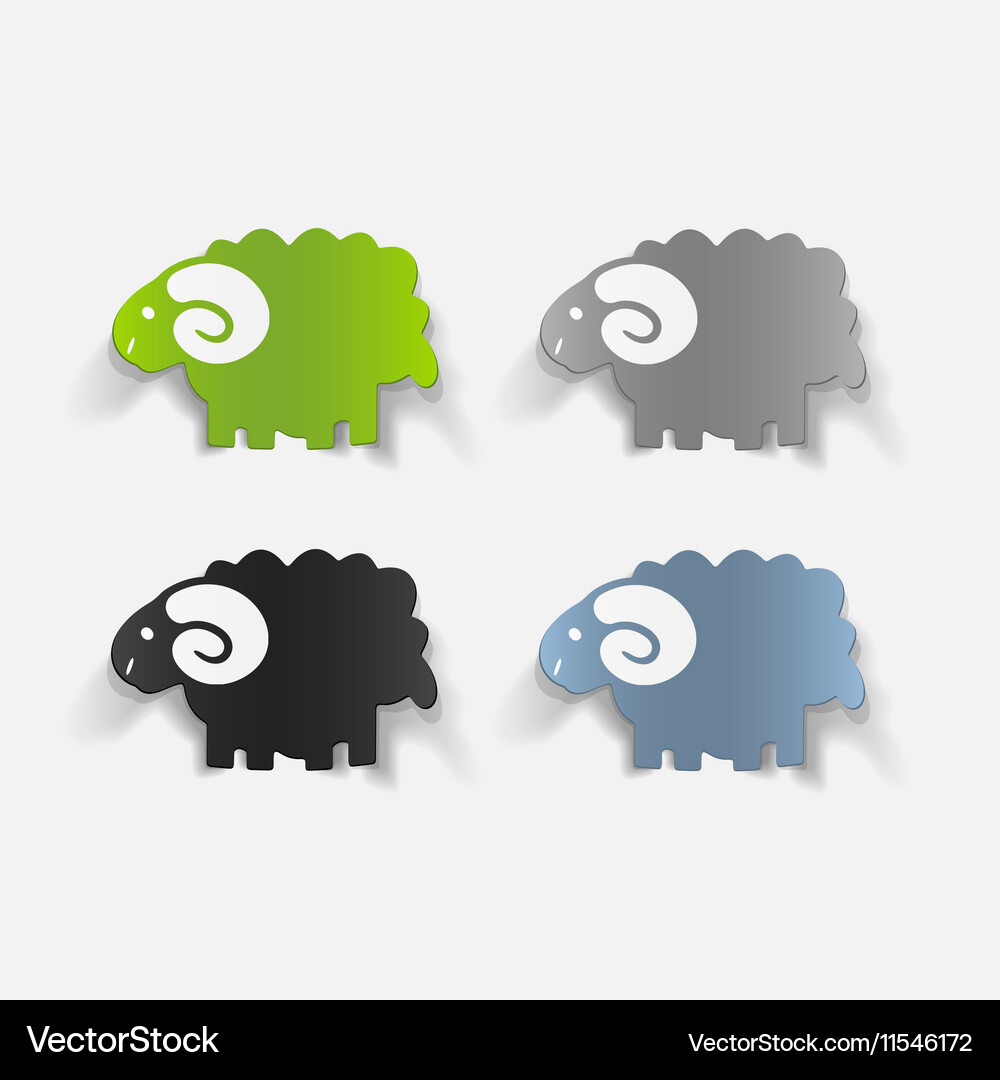 Realistic design element sheep Vector Image