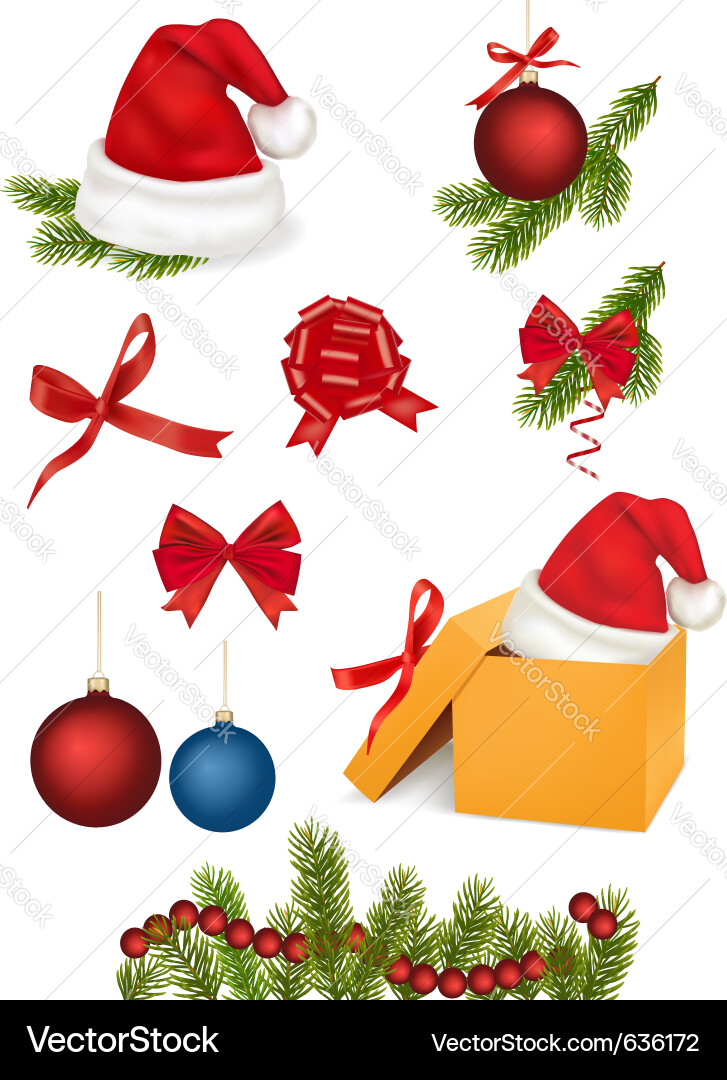 Set of christmas objects Vector Image