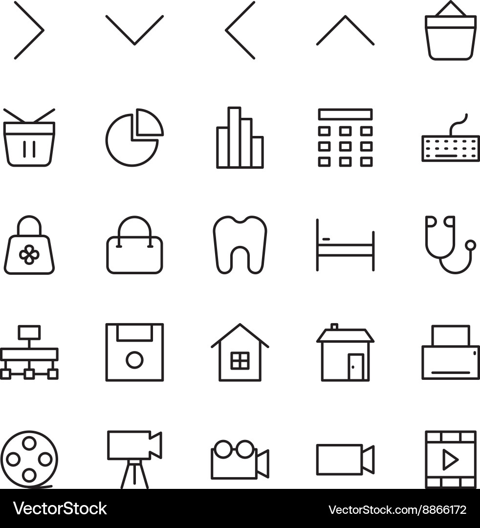 Web & UI Line Icons - Collection vector image
