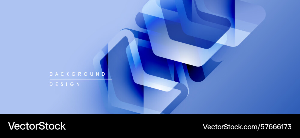 Abstract blue design features overlapping rounded Vector Image