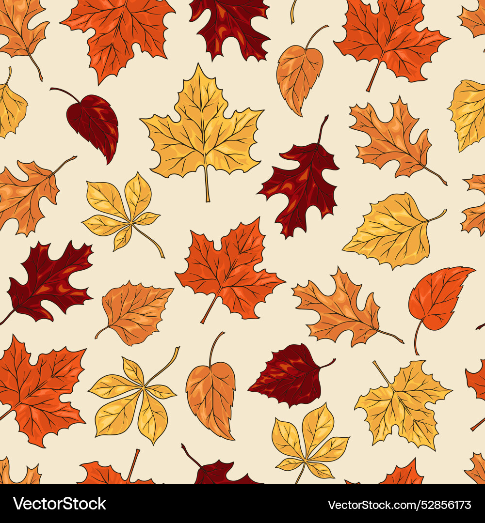 Autumn leaffall pattern seamless colorful Vector Image