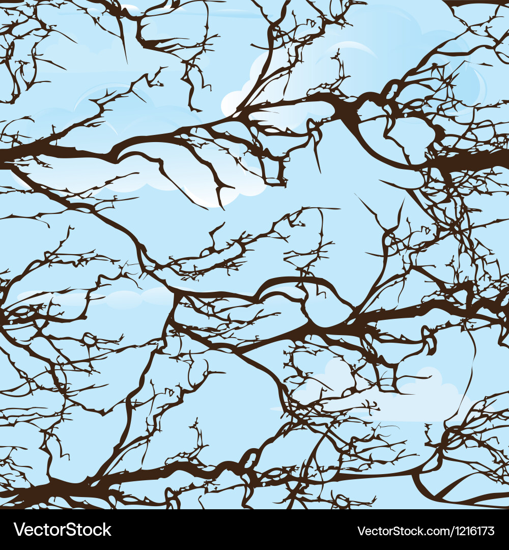 Branching Cloud Tree Pattern Vector Image
