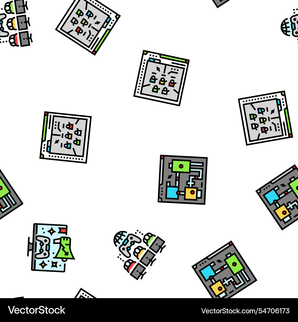 Game development computer seamless pattern vector image