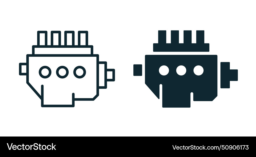 High pressure fuel pump icons on white background High pressure fuel pump icons on white background vector image
