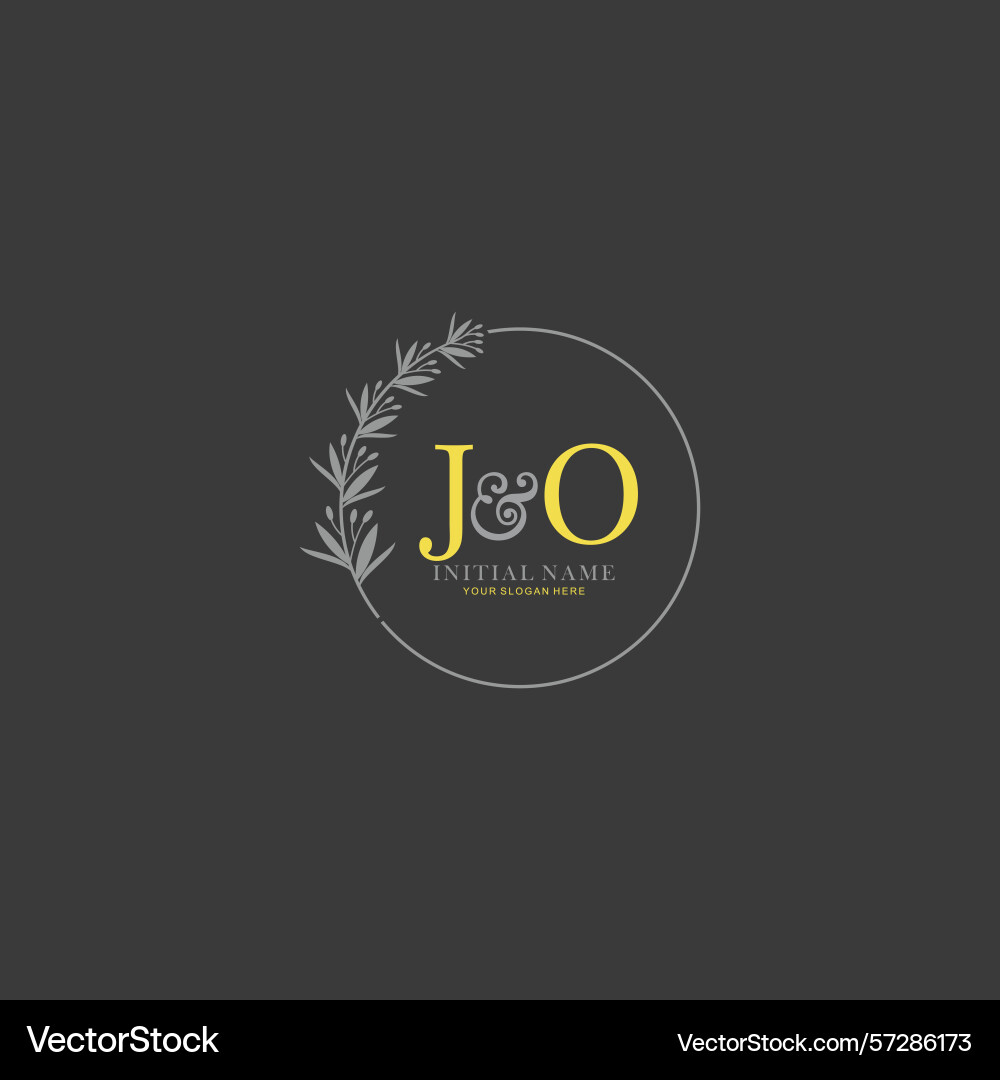 Jo initial logo templates with botanical elements Vector Image