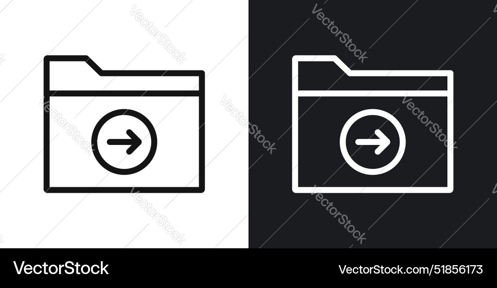 Move to folder icon set in black and white Vector Image