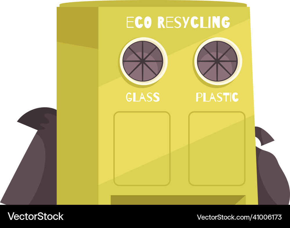 Recycling sorting container composition vector image