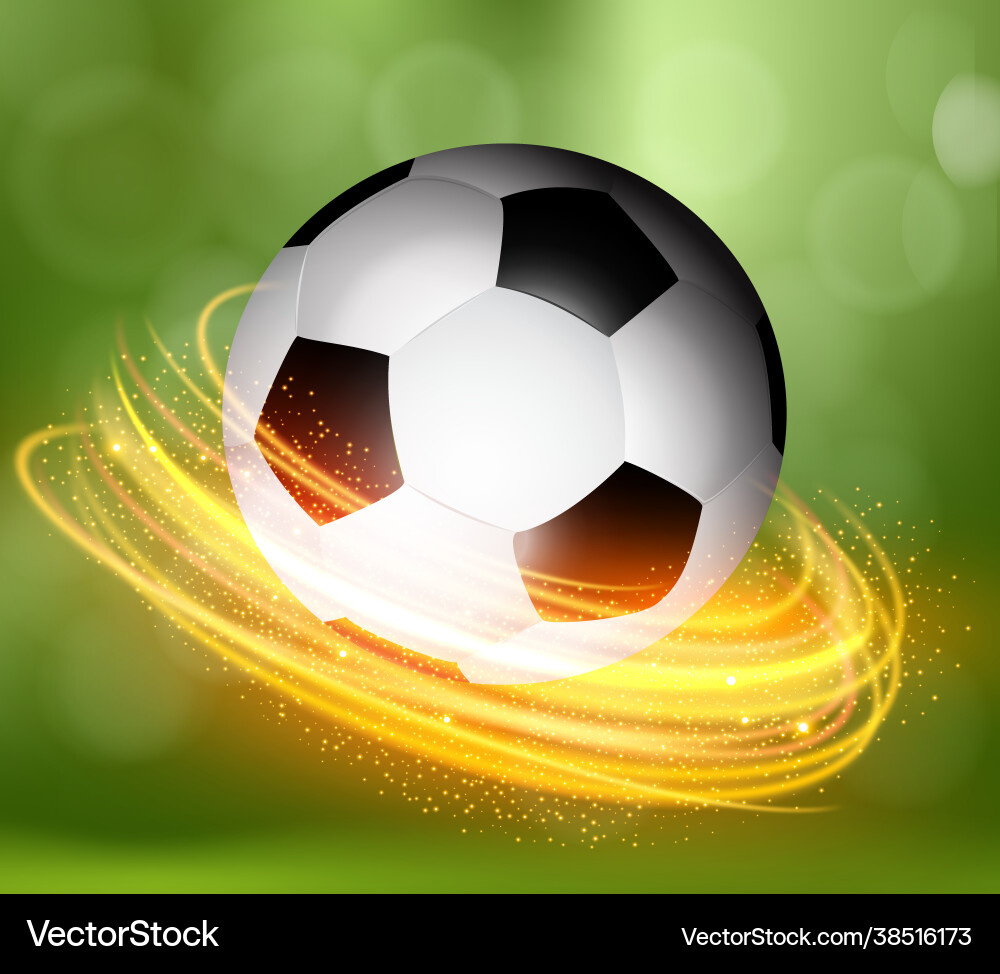 Soccer ball white green background eps 10 Vector Image