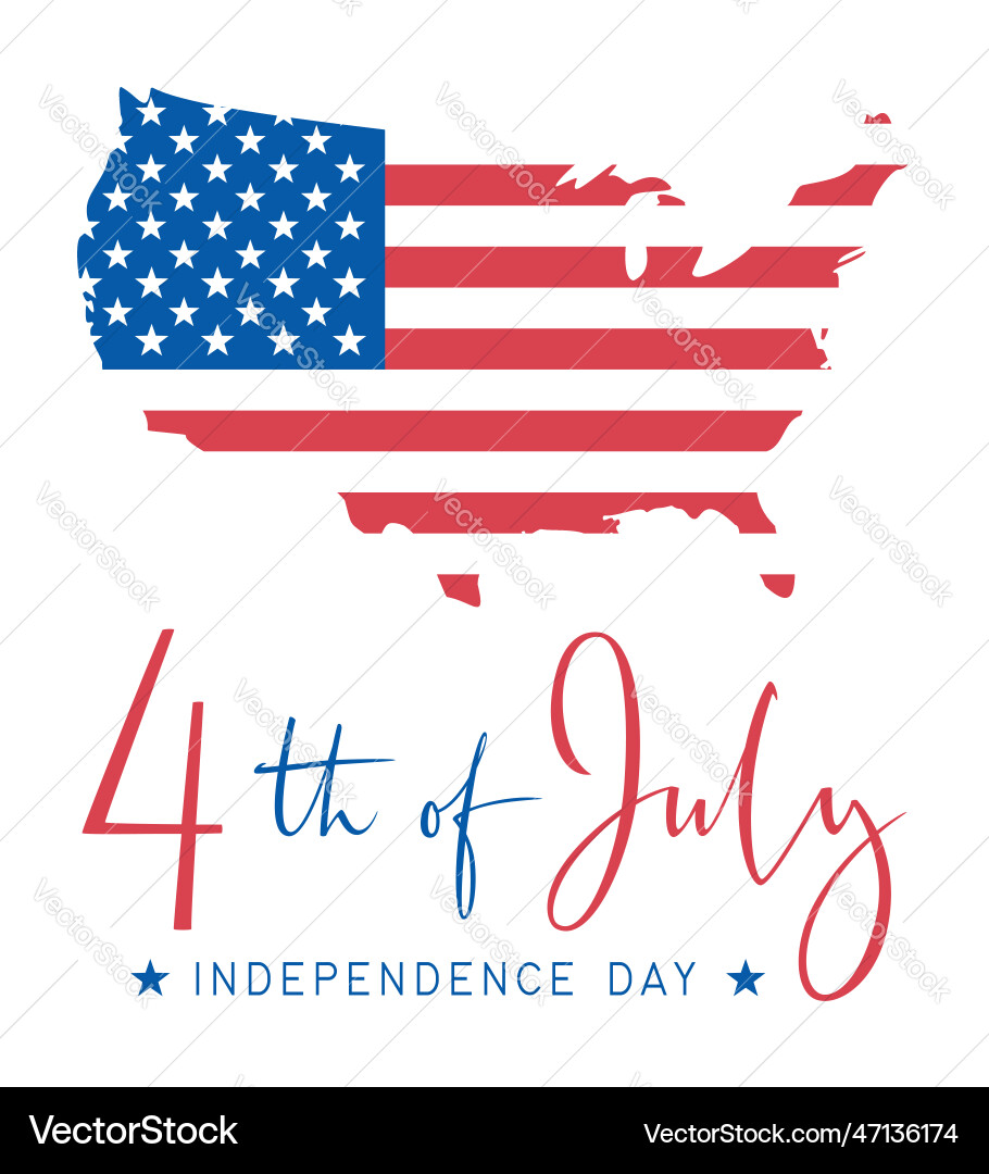 4th of july united stated independence day text 4th of july united stated independence day text Vector Image